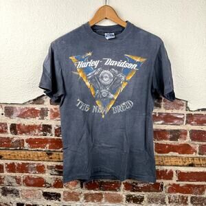 Vintage Harley Davidson Shirt Size Medium Grey Single Stitch A New Breed 80s